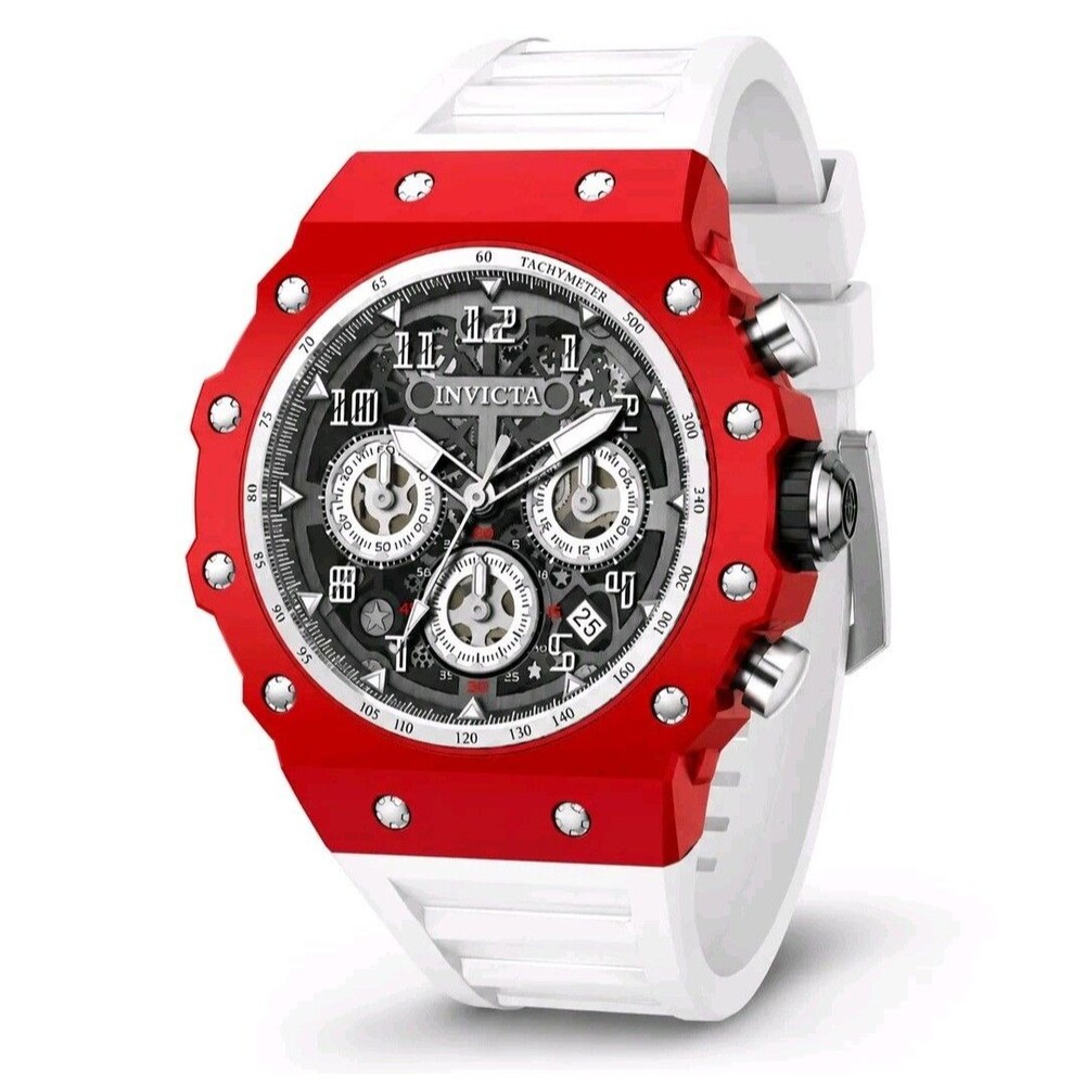 Invicta Racing Vaulthan Men's Watch 44mm Red Case White 69647 New